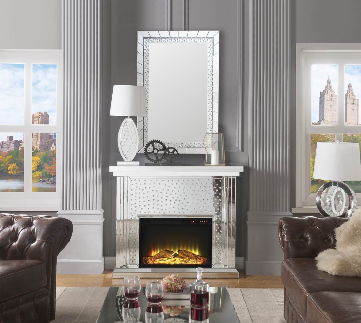 Valdars Silver 47 in. Console, With Electric Fireplace - Thumbnail - Image 2