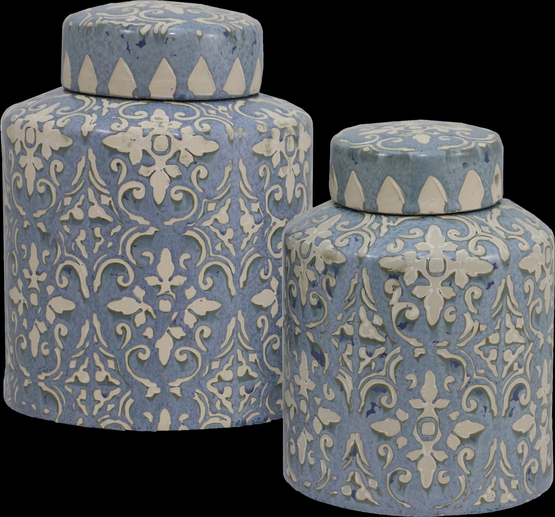 Valdis Blue Urn, Set of 2 - Thumbnail - Image 1