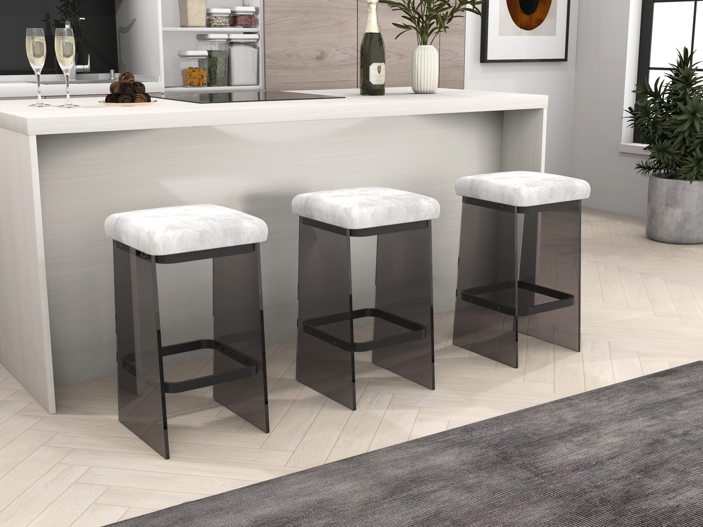 Valelo Black Counter Stool, Set of 2 - Thumbnail - Image 4