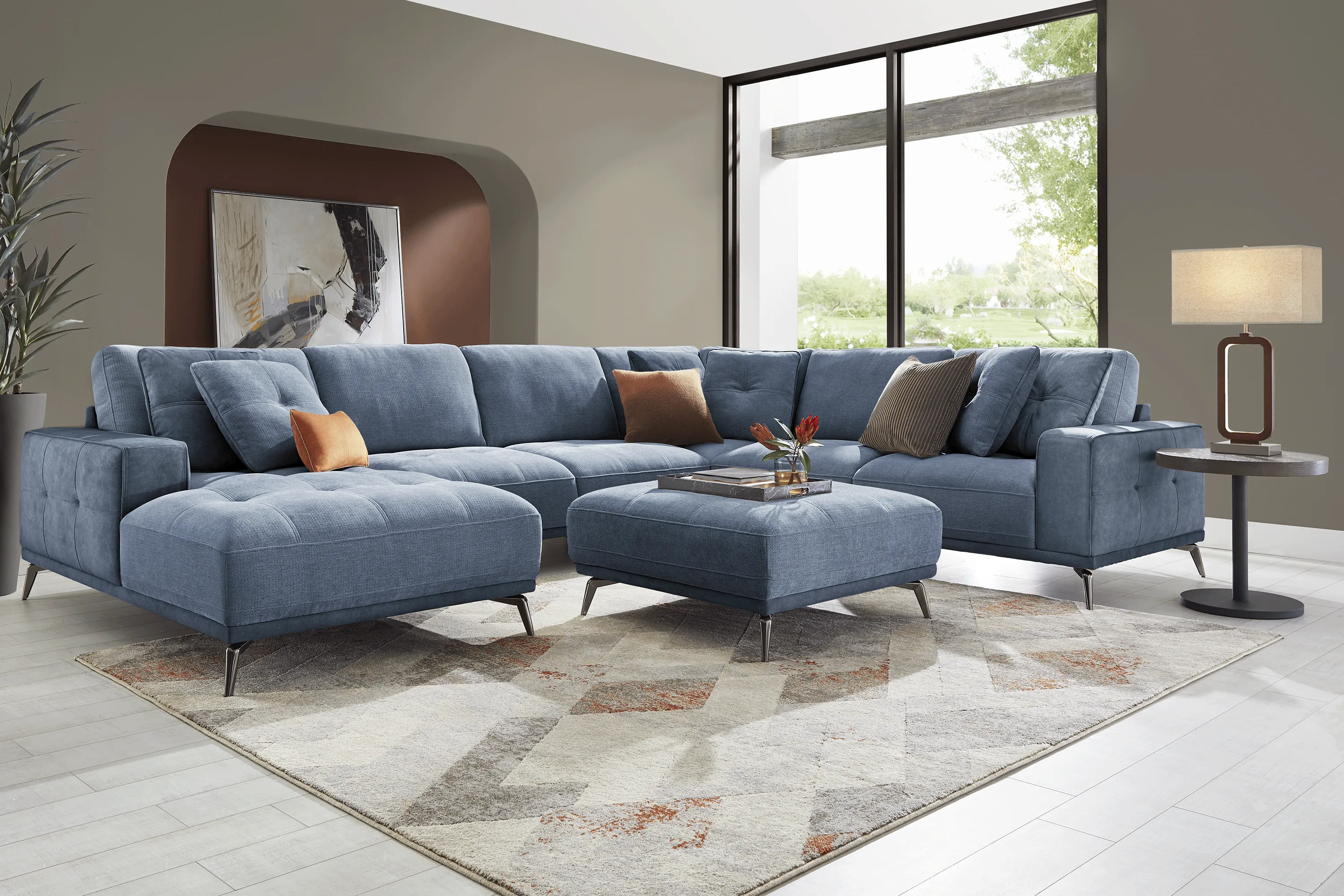 Valencia Blue 4 Pc Sectional - Thumbnail - Image 2