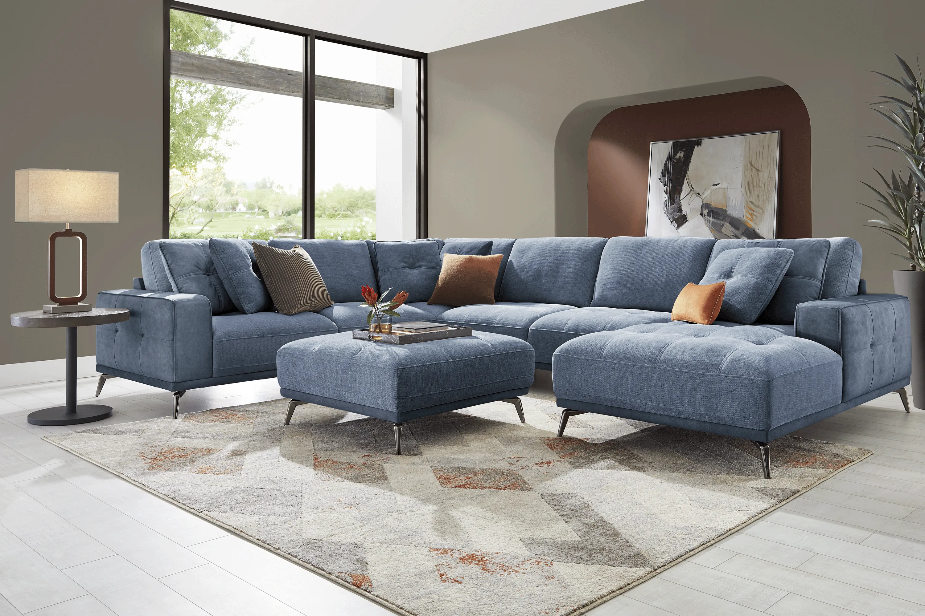 Valencia Blue 4 Pc Sectional - Thumbnail - Image 2