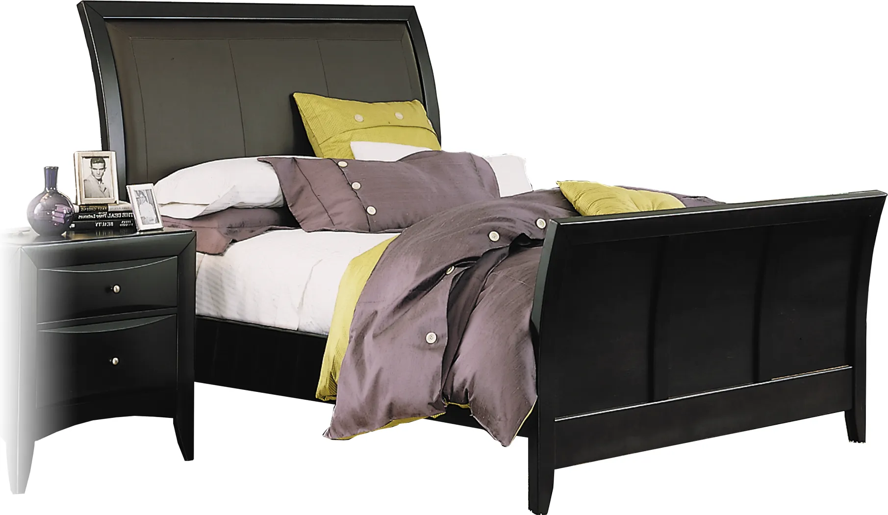 Valencia Dark Sleigh 3 Pc King Bed - Thumbnail - Image 1