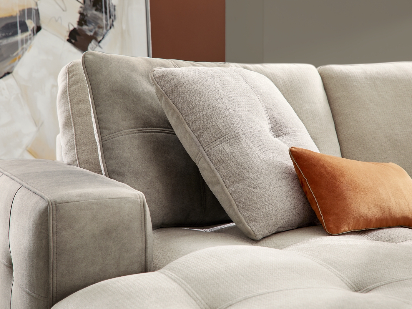 Valencia Light Gray 6 Pc Sectional Living Room - Thumbnail - Image 4