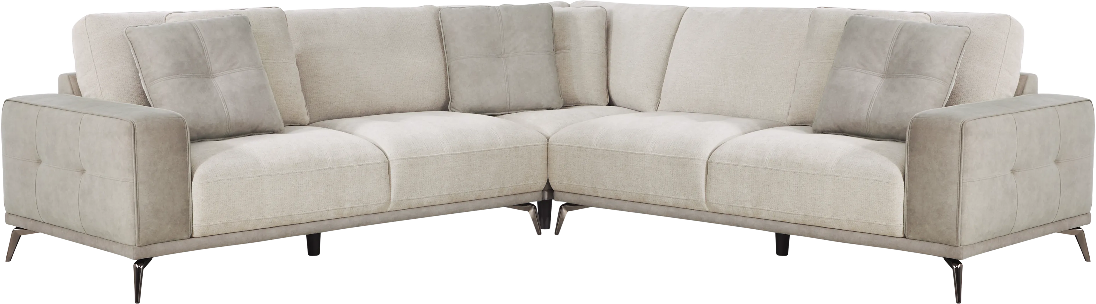 Valencia Light Gray 3 Pc Sectional - Thumbnail - Image 1