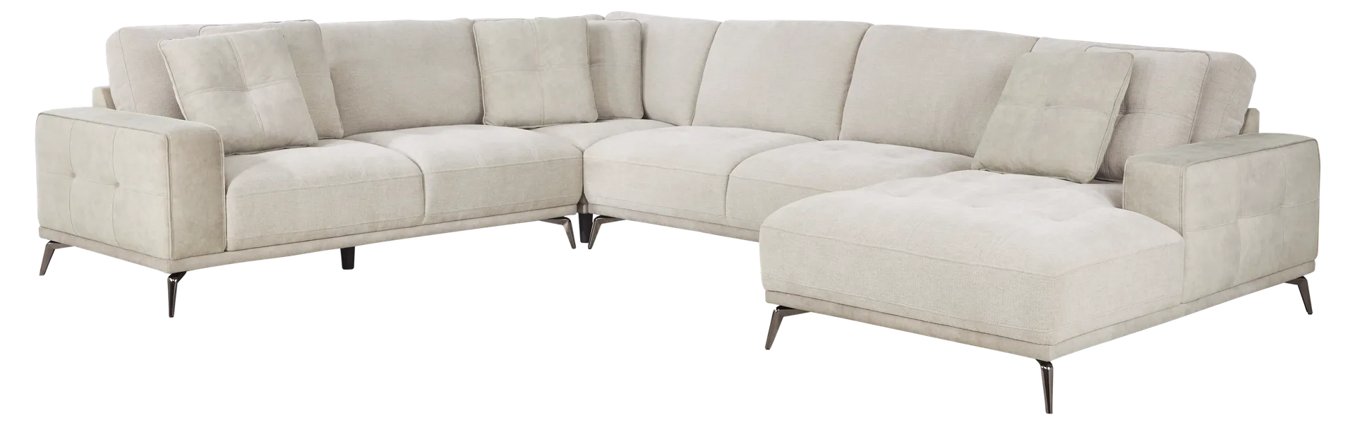 light gray 4 pc right arm chaise sectional