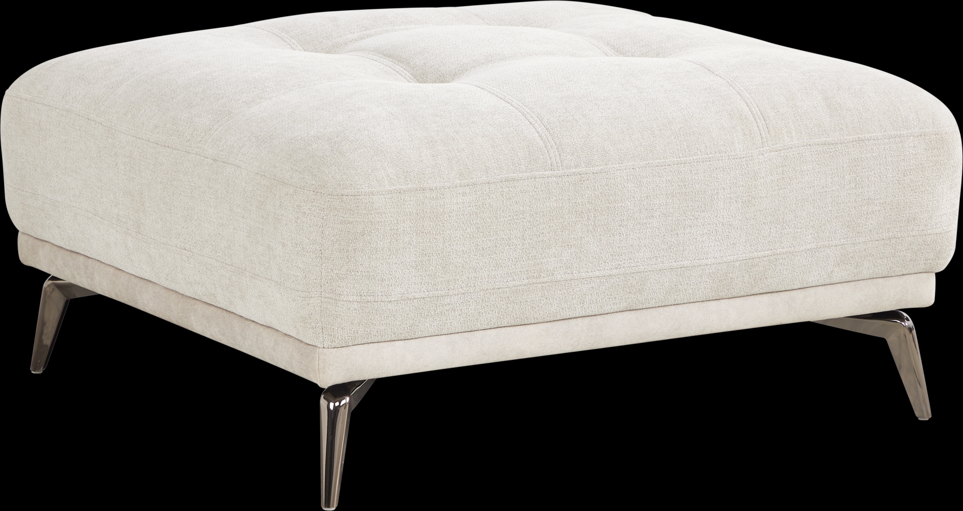 Valencia Light Gray Ottoman - Thumbnail - Image 1