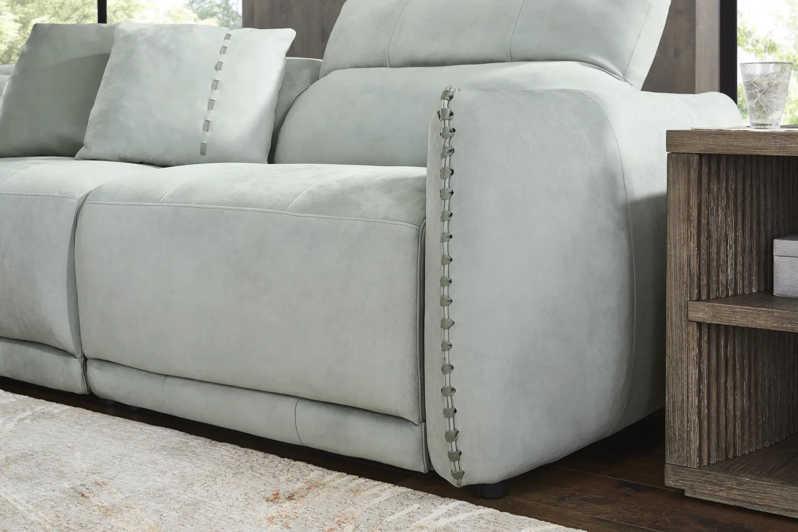 Valerio Hydra Leather 5 Pc Dual Power Reclining Sectional - Image 9