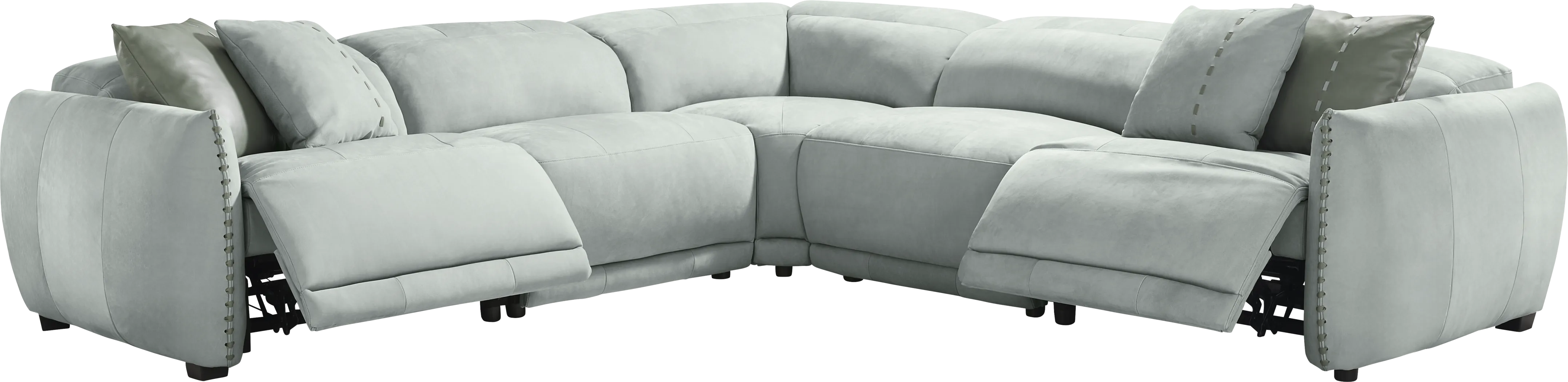 Valerio Hydra Leather 5 Pc Dual Power Reclining Sectional - Thumbnail - Image 1