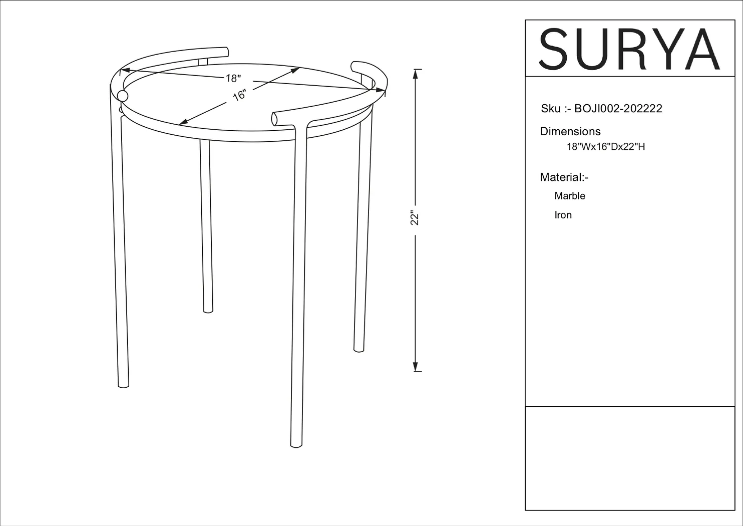 Valge Cream End Table - Thumbnail - Image 2