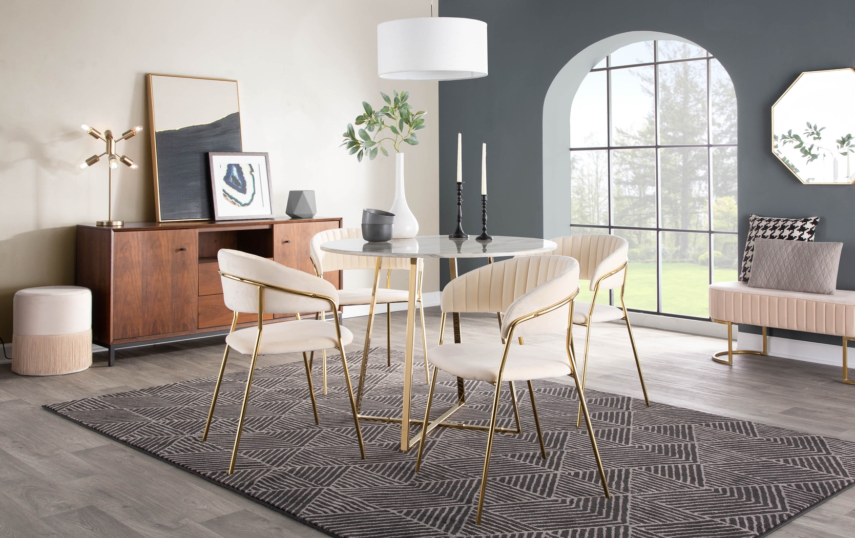 Valhigh Cream Arm Chair, Set of 2 - Thumbnail - Image 8