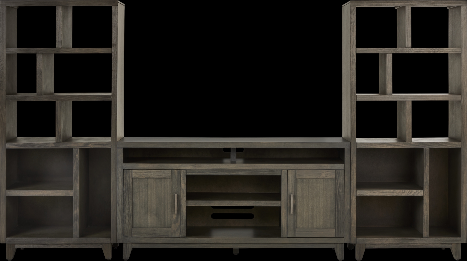 Valinor Brown 3 Pc Wall Unit with 64 in. Console - Thumbnail - Image 1