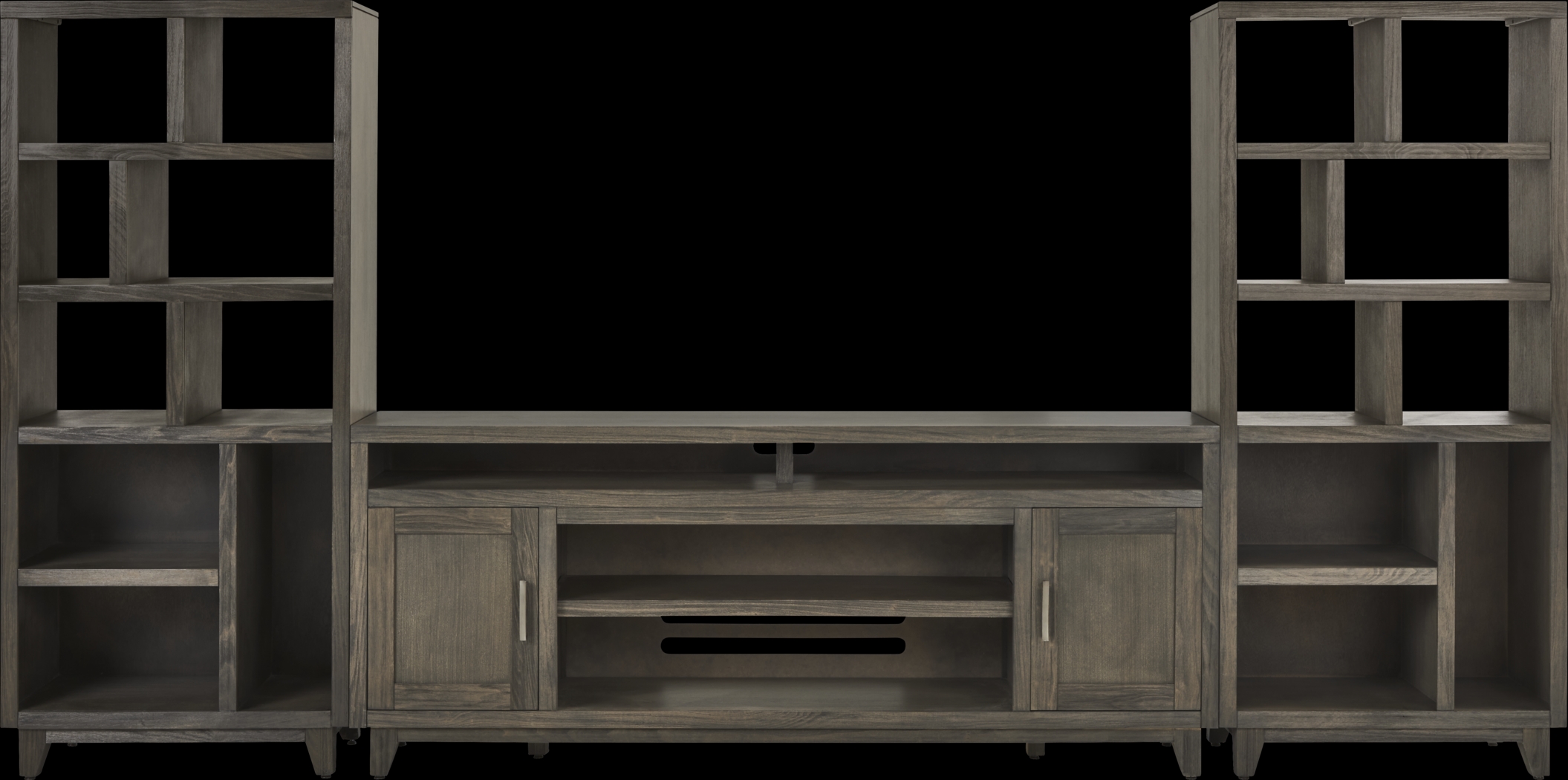 Valinor Brown 3 Pc Wall Unit with 80 in. Console - Thumbnail - Image 1