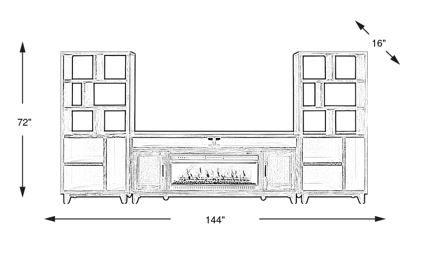 Dimension Image. Please refer to the Dimension Tab on this page for dimension details.