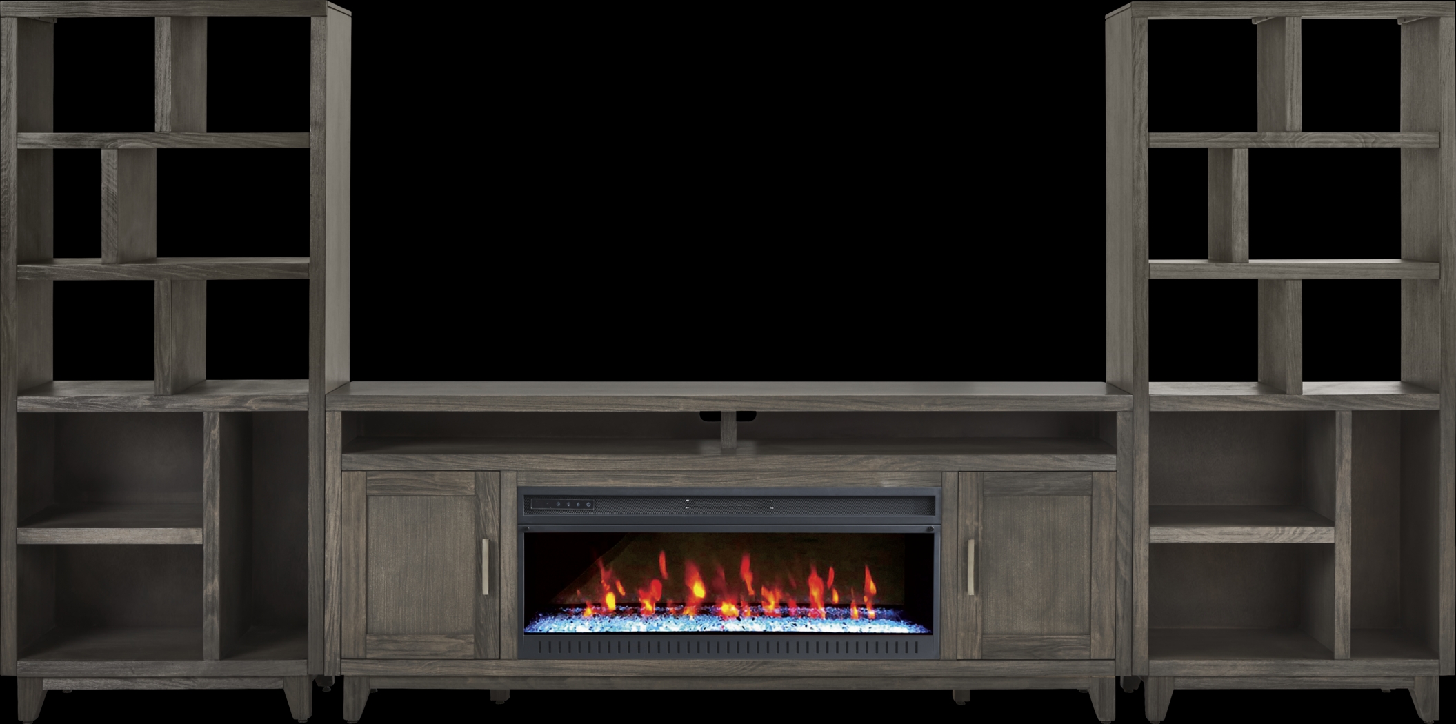 Valinor Smoke 4 Pc Wall Unit with 80 in. Console and Electric Fireplace - Thumbnail - Image 1
