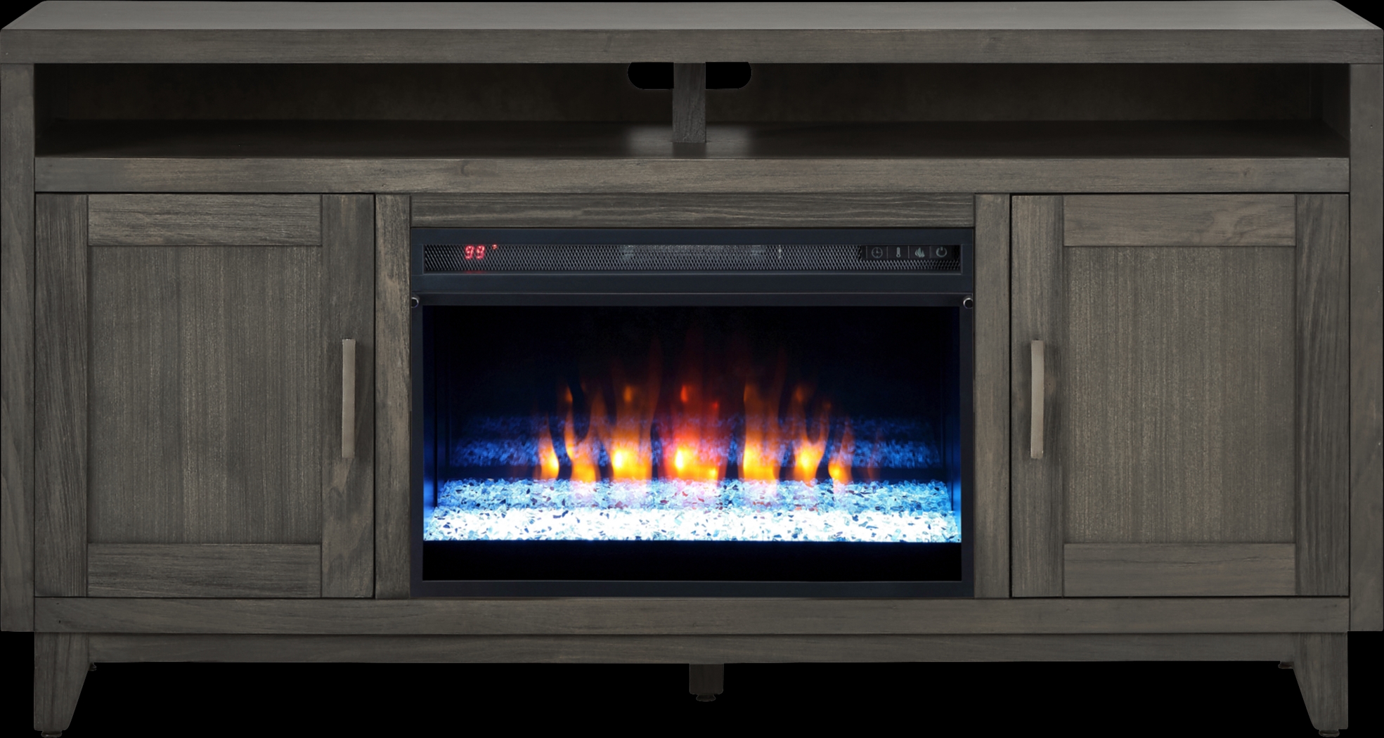 Valinor Smoke 64 in. Console with Electric Fireplace - Thumbnail - Image 1
