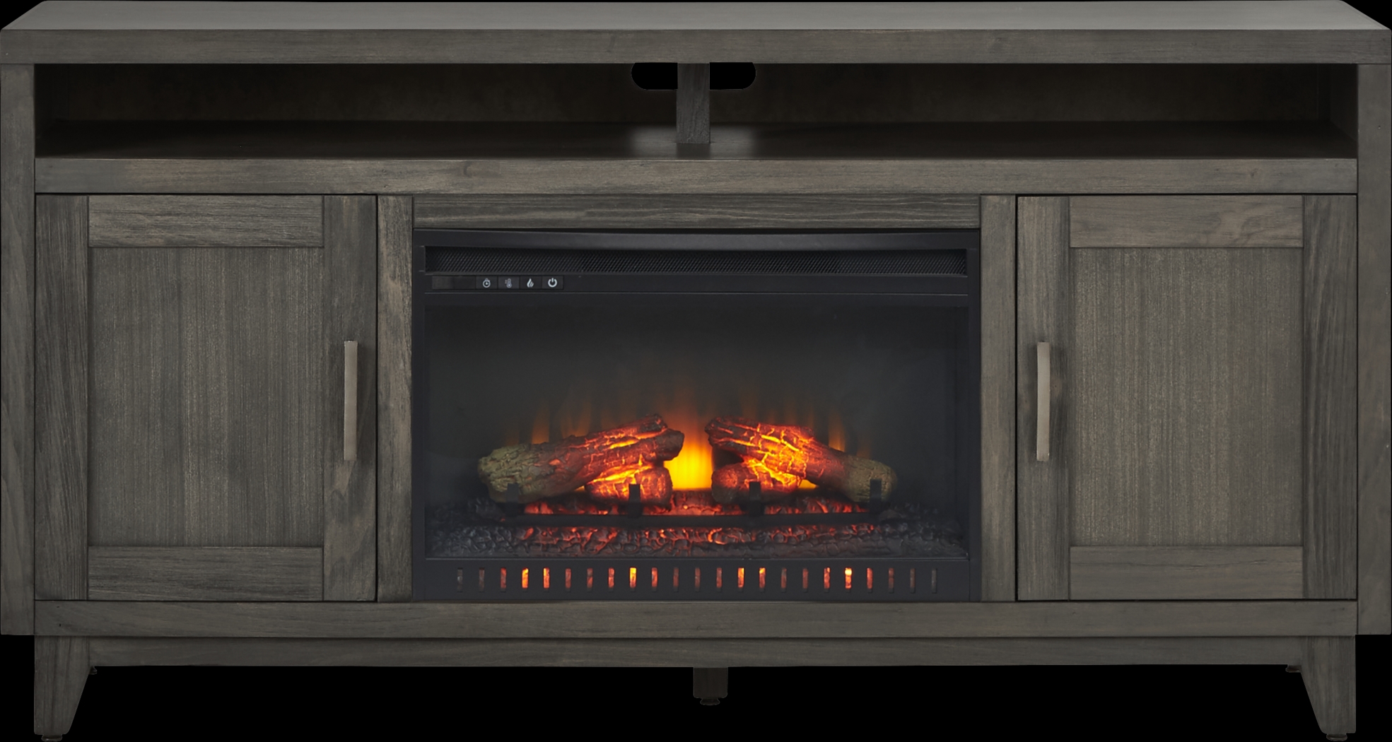 Valinor Smoke 64 in. Console with Electric Log Fireplace - Thumbnail - Image 1