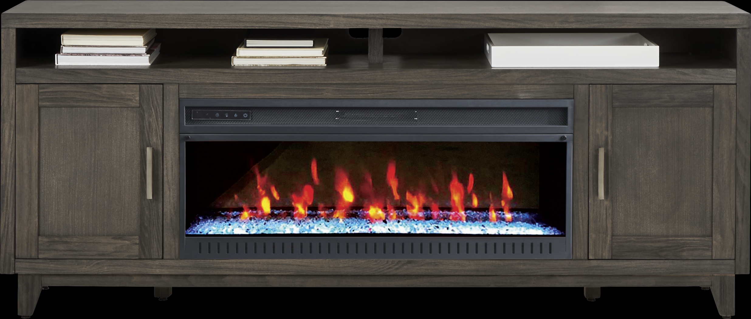 Valinor Smoke 80 in. Console with Electric Fireplace - Thumbnail - Image 1