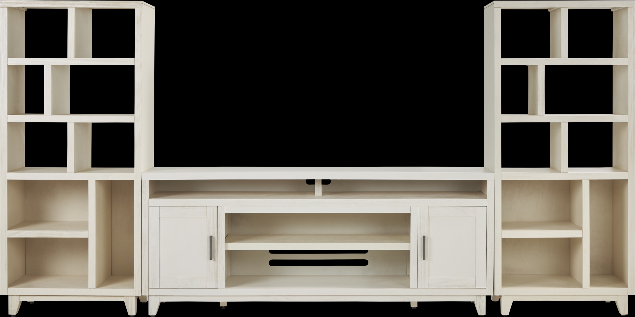 Valinor White 3 Pc Wall Unit with 80 in. Console - Thumbnail - Image 1