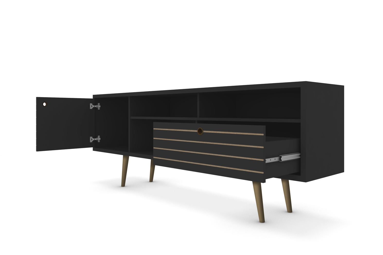 Vallar Black 71 In. Console - Thumbnail - Image 4
