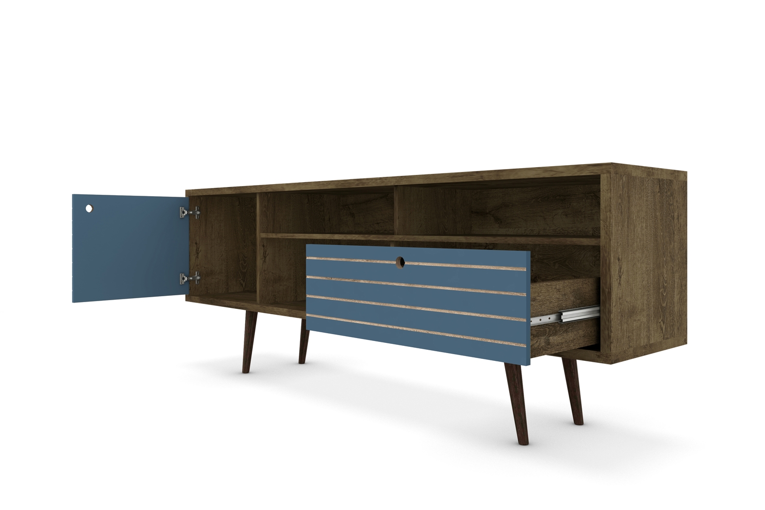 Vallar Brown/Blue 71 In. Console - Thumbnail - Image 4