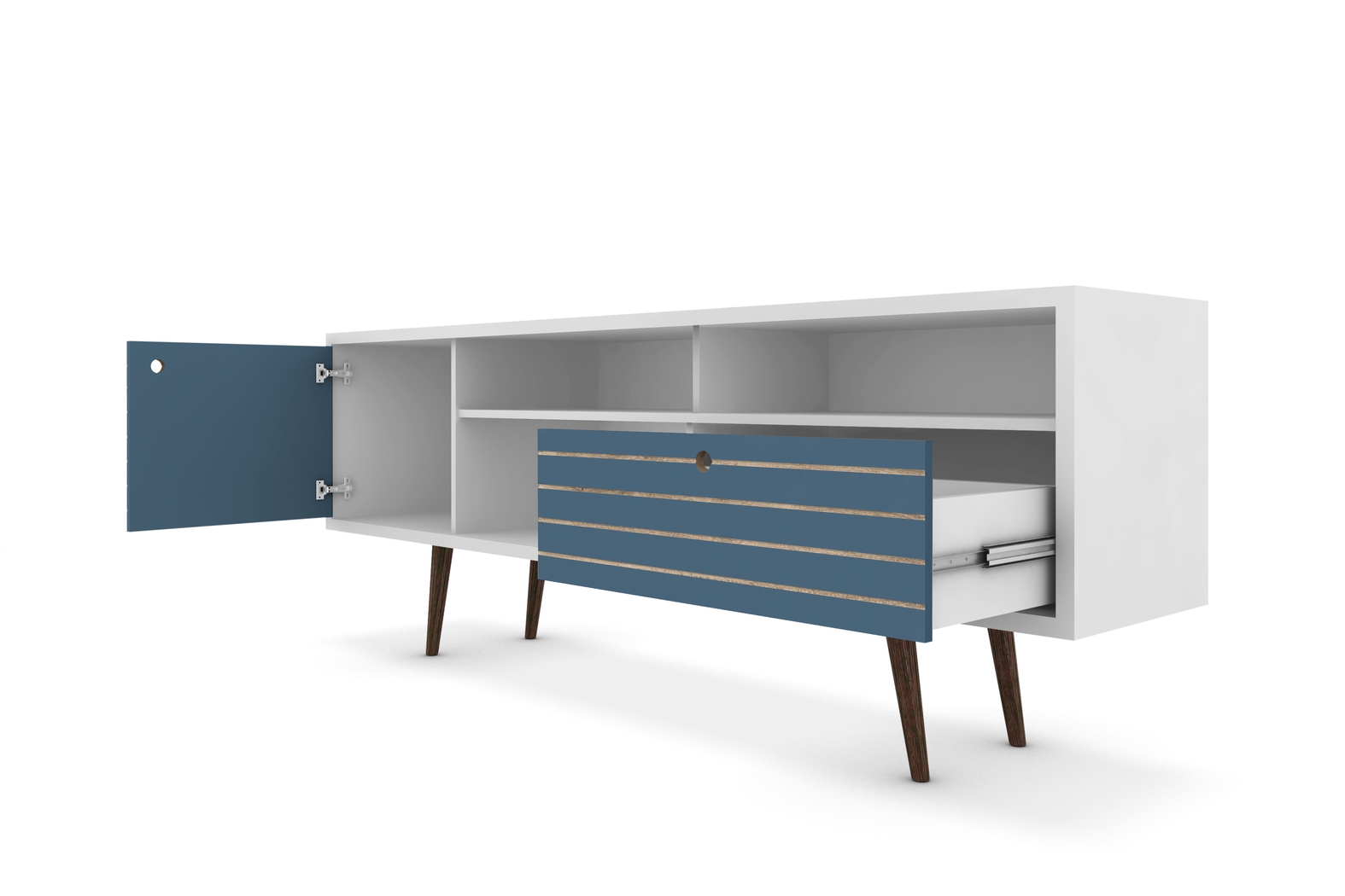 Vallar White/Blue 71 In. Console - Thumbnail - Image 4