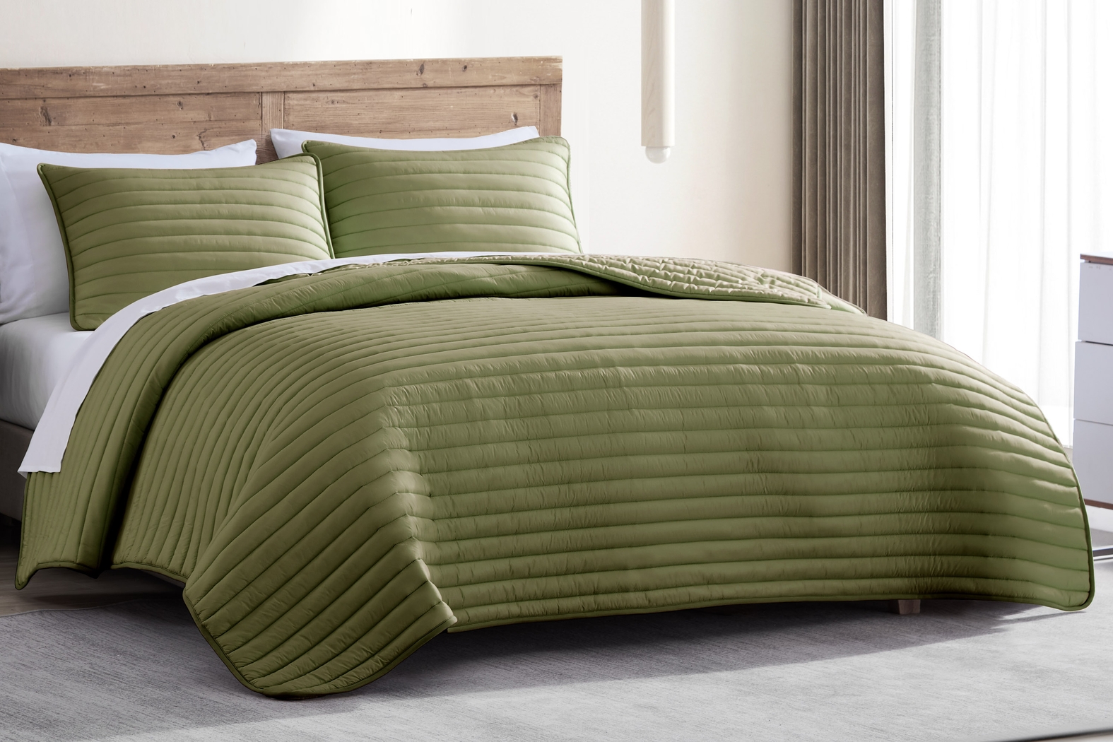 Vallecito Green 3 Pc Full/Queen Comforter Set - Thumbnail - Image 1