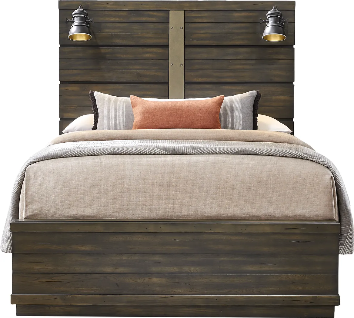Valley Creek Brown 5 Pc King Panel Bedroom - Thumbnail - Image 2