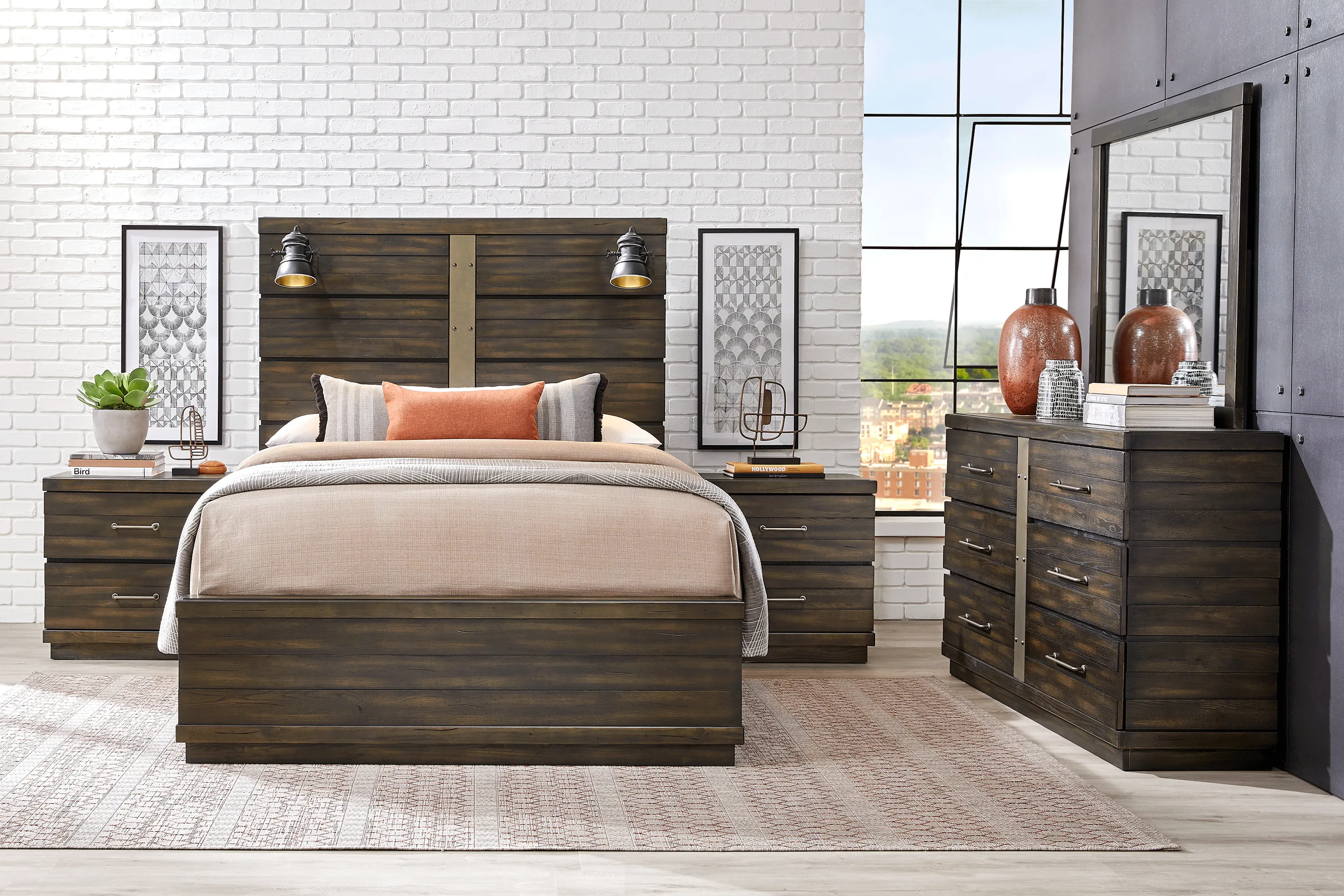 Valley Creek Brown 5 Pc Queen Panel Bedroom - Thumbnail - Image 1