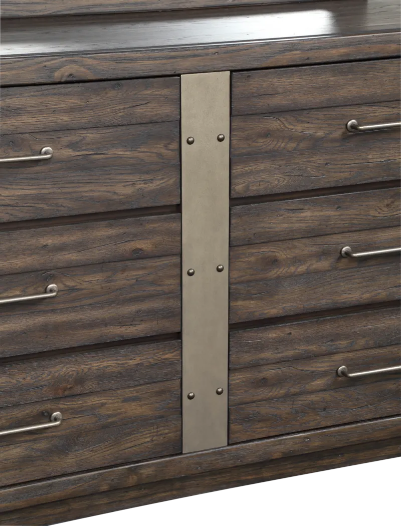 Valley Creek Brown 5 Pc King Panel Bedroom - Thumbnail - Image 7