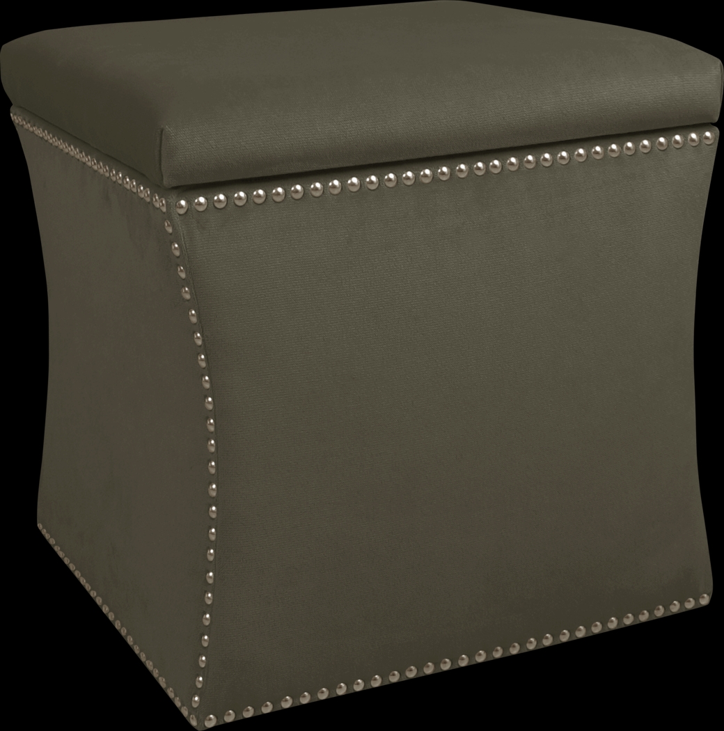 Vallie Pewter Storage Ottoman - Thumbnail - Image 1