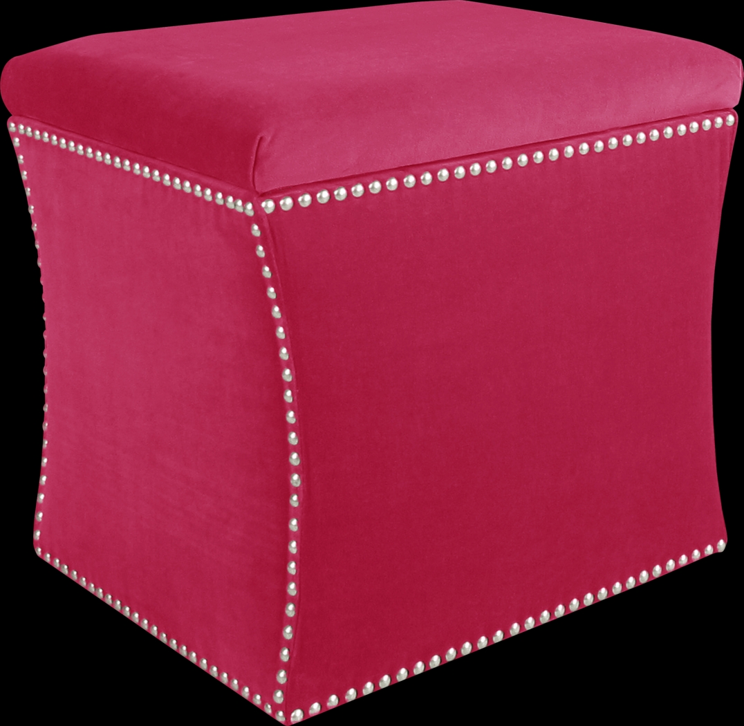 Vallie Raspberry Storage Ottoman - Thumbnail - Image 1