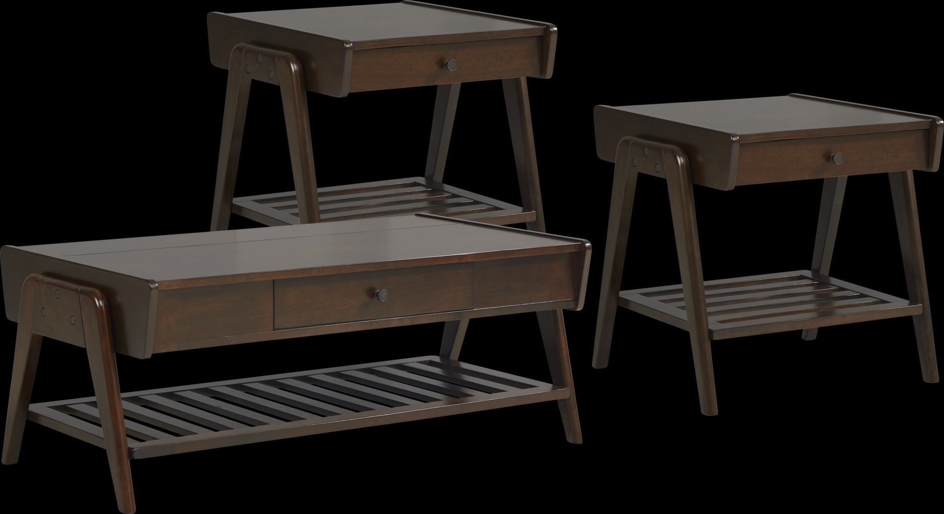 Valloria Brown 3 Pc Table Set - Thumbnail - Image 1
