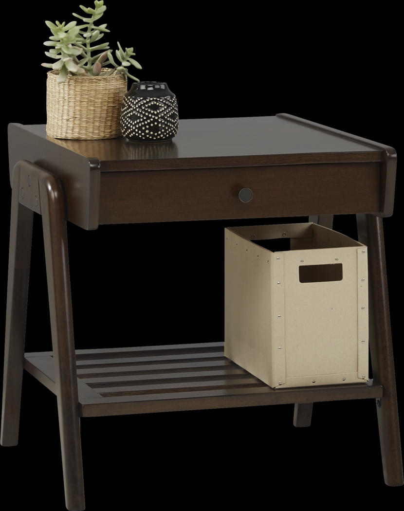 Valloria Brown End Table - Thumbnail - Image 1