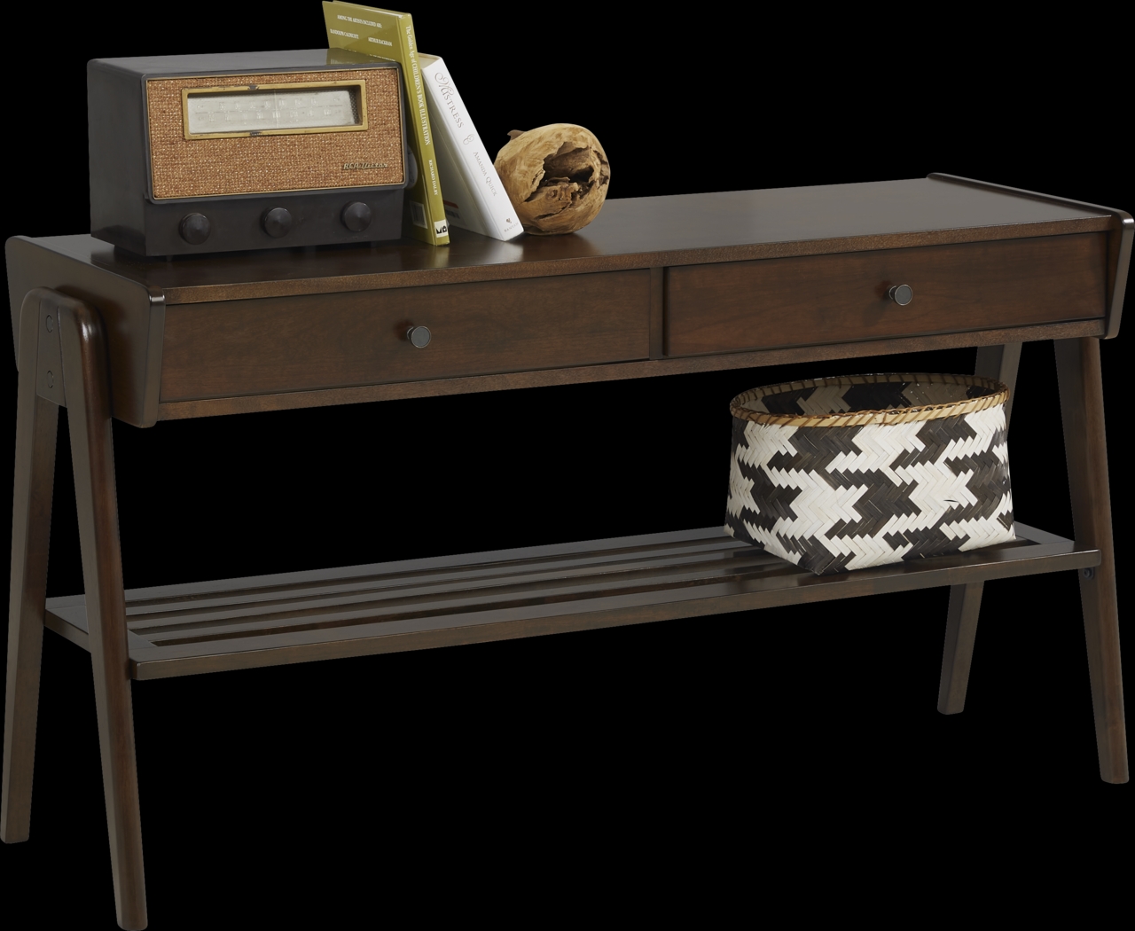 Valloria Brown Sofa Table - Thumbnail - Image 1