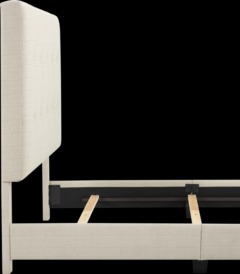 Valria Beige Queen Upholstered Bed - Thumbnail - Image 4