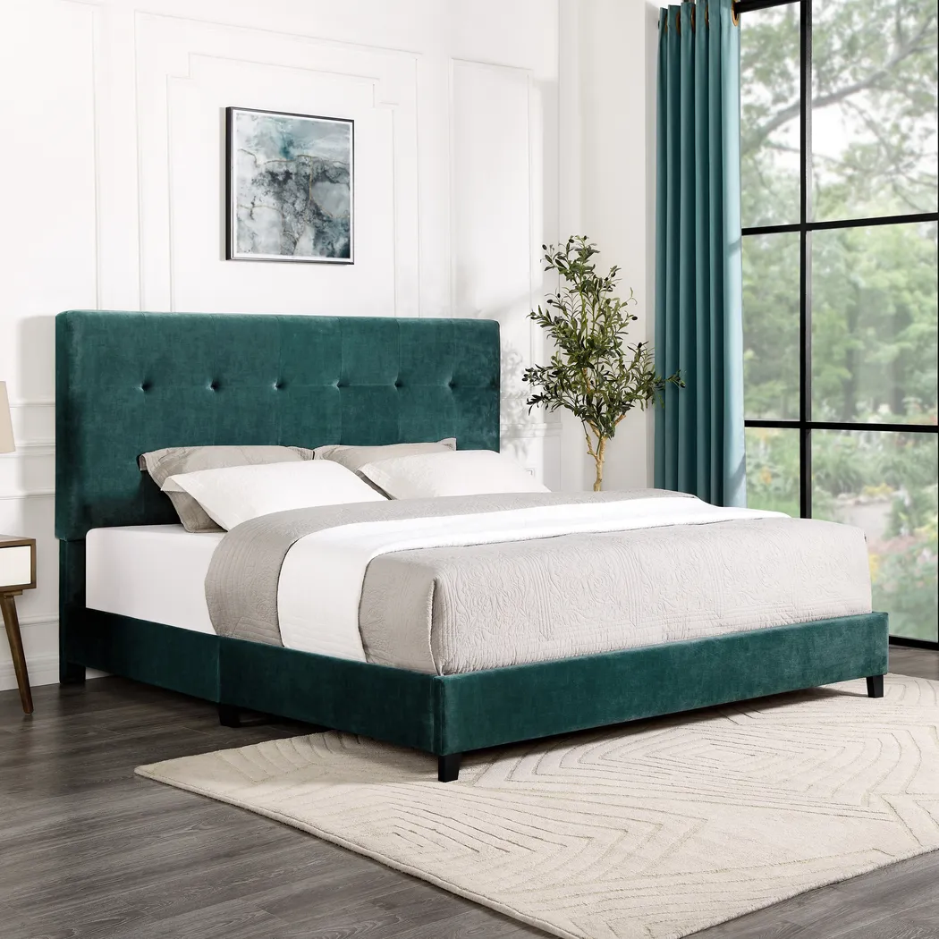 Valria Green King Upholstered Bed - Thumbnail - Image 2