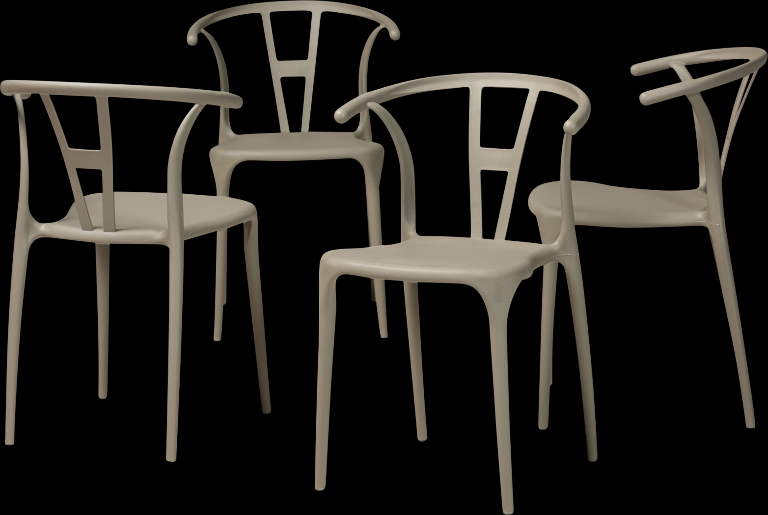 Valverde Beige Arm Chair, Set of 4 - Thumbnail - Image 1