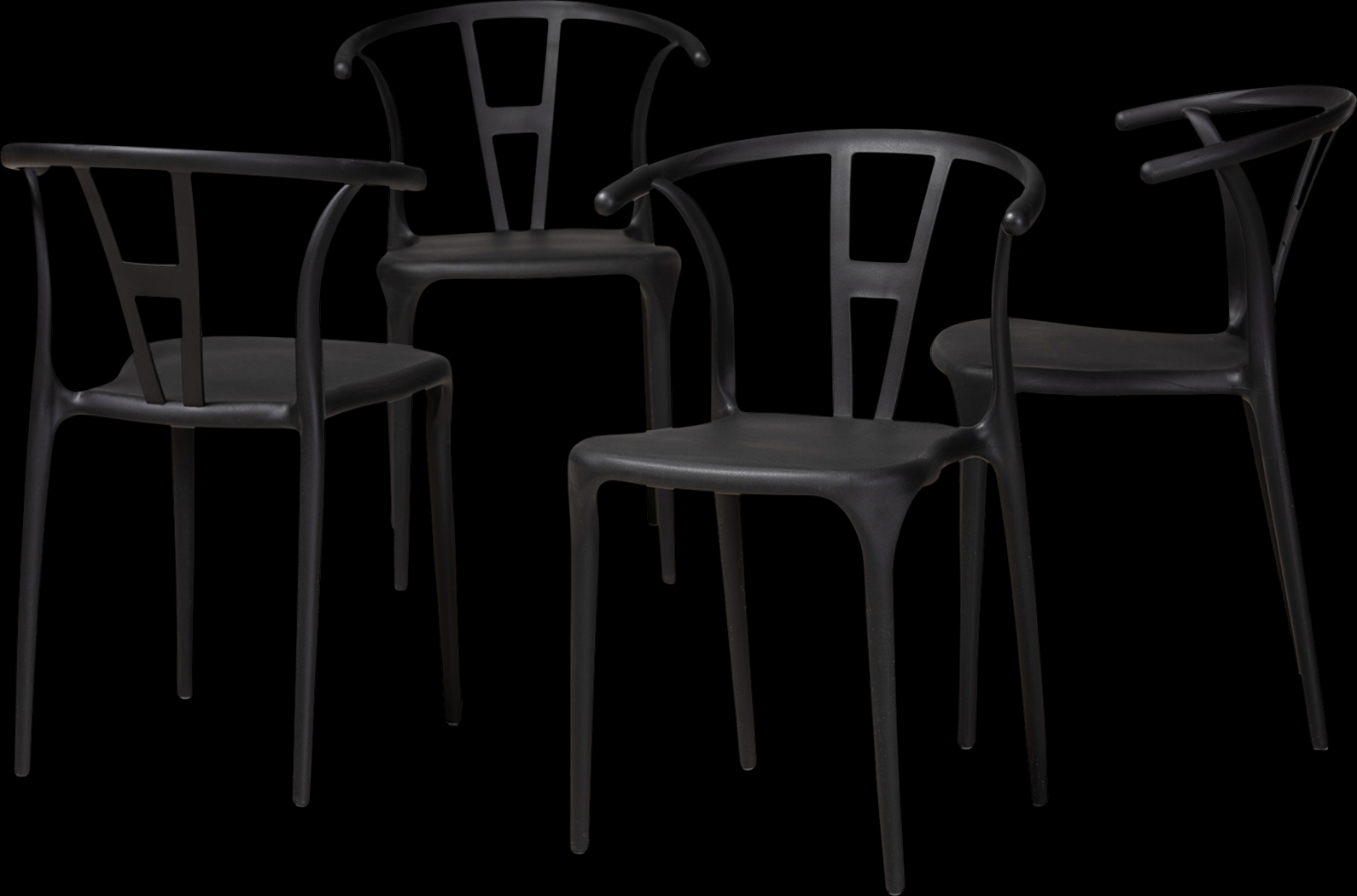 Valverde Black Arm Chair, Set of 4 - Thumbnail - Image 1