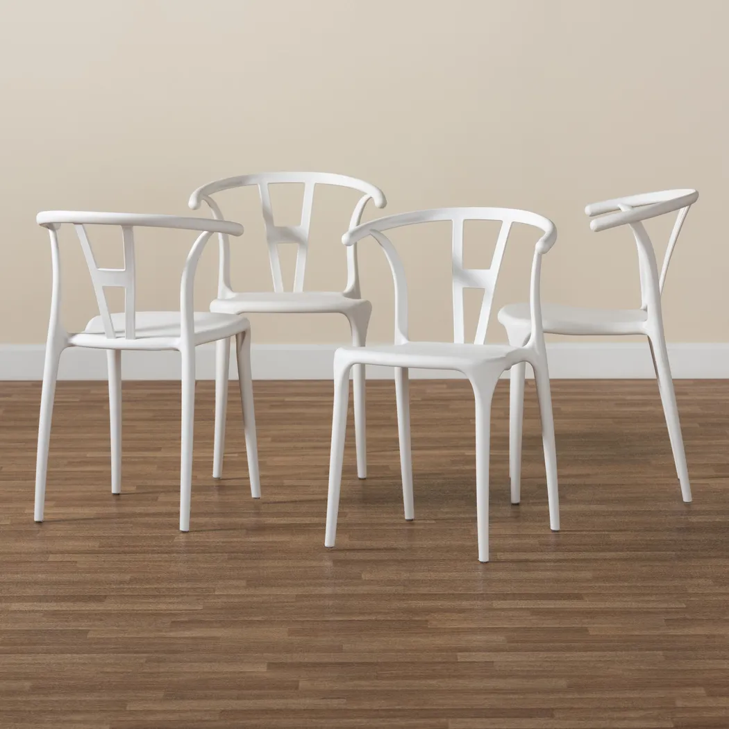 Valverde White Arm Chair, Set of 4 - Thumbnail - Image 6