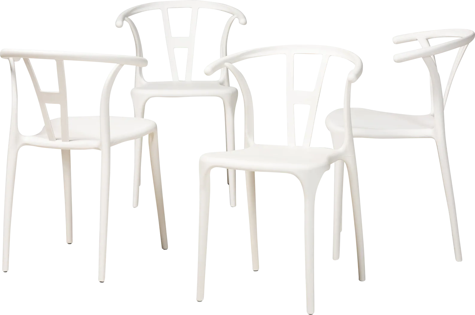 Valverde White Arm Chair, Set of 4 - Thumbnail - Image 1