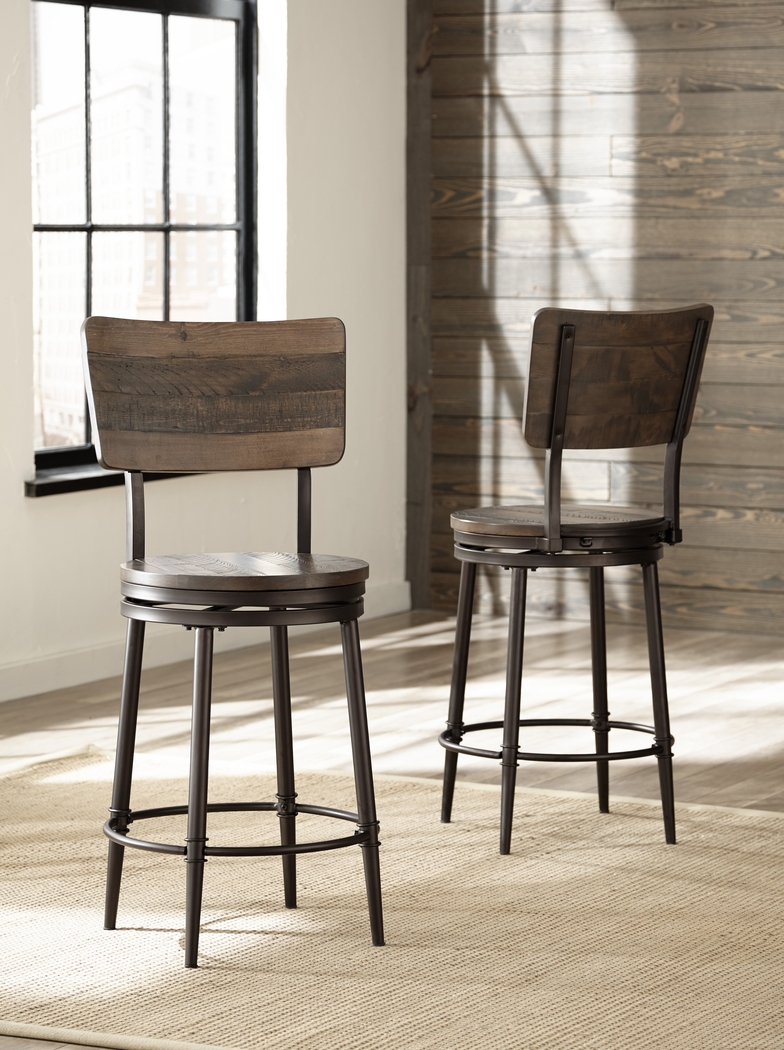 Valyermo Brown Swivel Counter Height Stool - Thumbnail - Image 6