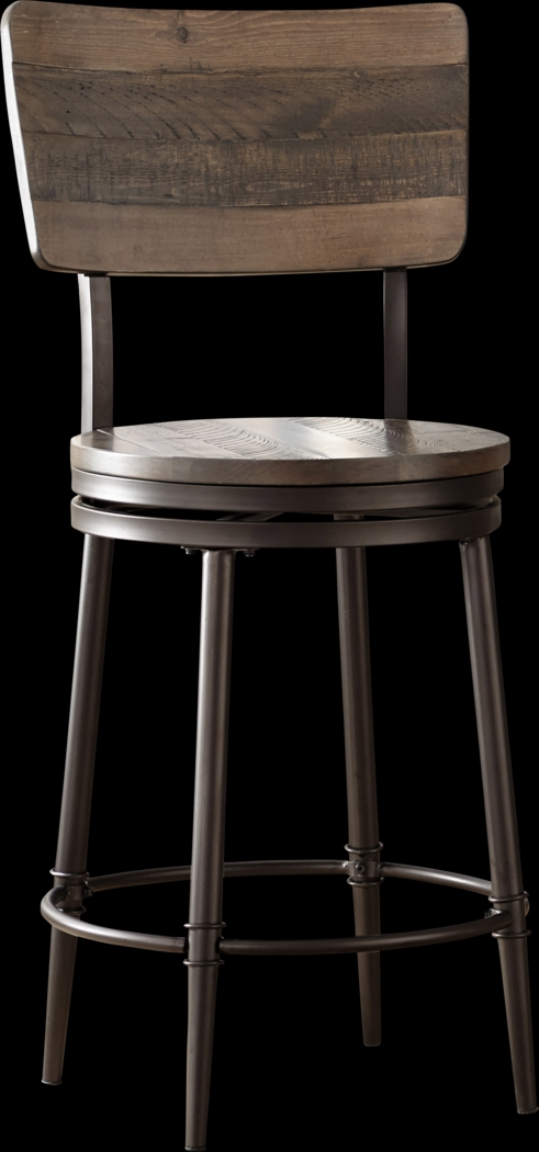 Valyermo Brown Swivel Counter Height Stool - Thumbnail - Image 1