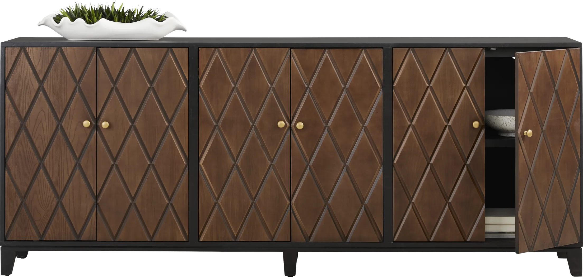 Vance Black 90 in. Credenza - Thumbnail - Image 2