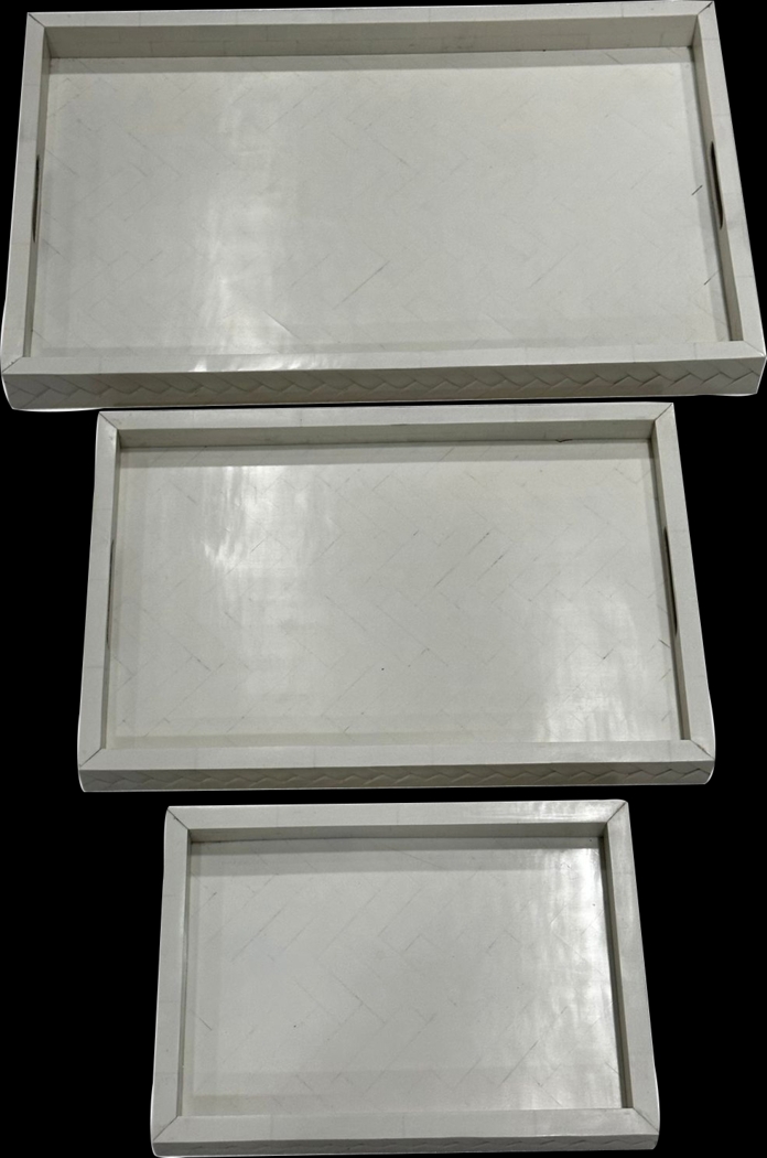 Vanderpoel Ivory Tray, Set of 3 - Thumbnail - Image 1