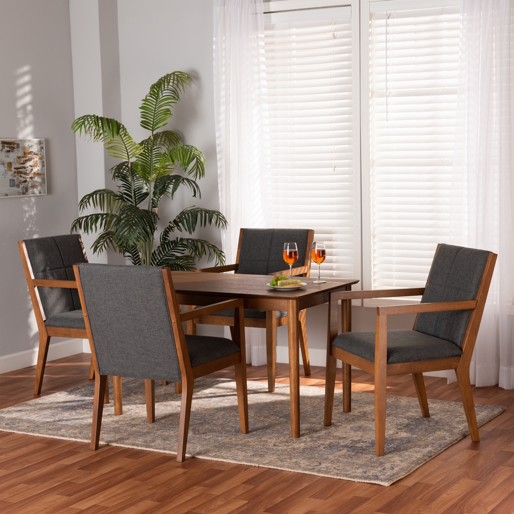 Vanehu Dark Gray 5 Pc Dining Set - Thumbnail - Image 7