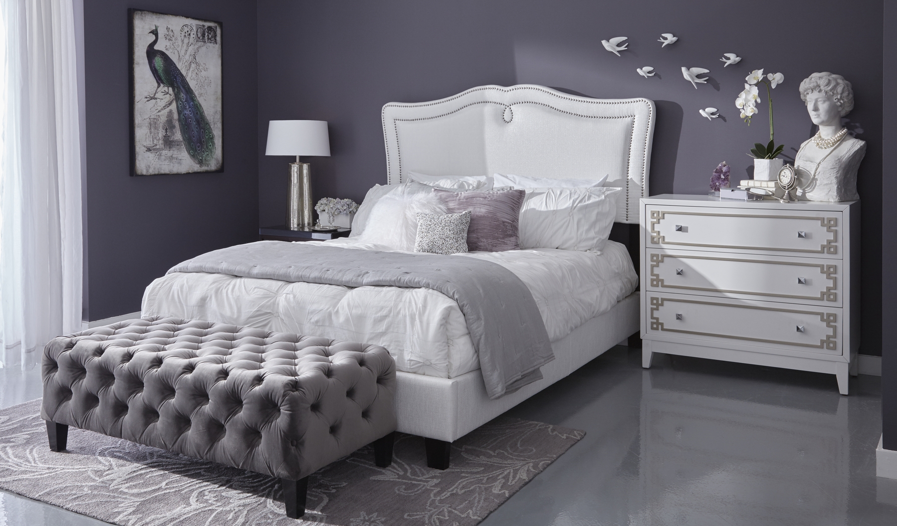 Vanessa Gray Cocktail Ottoman - Thumbnail - Image 2