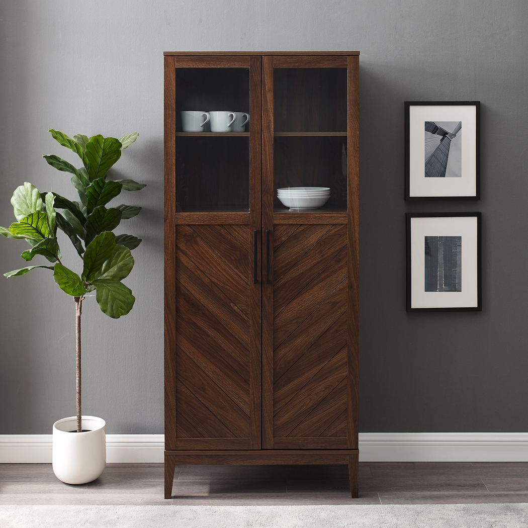 Vargon Walnut China Cabinet - Thumbnail - Image 2