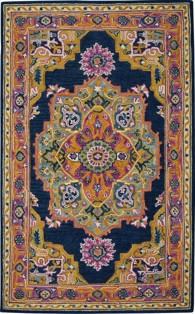 Varia Navy 5' x 8' Rug - Thumbnail - Image 1