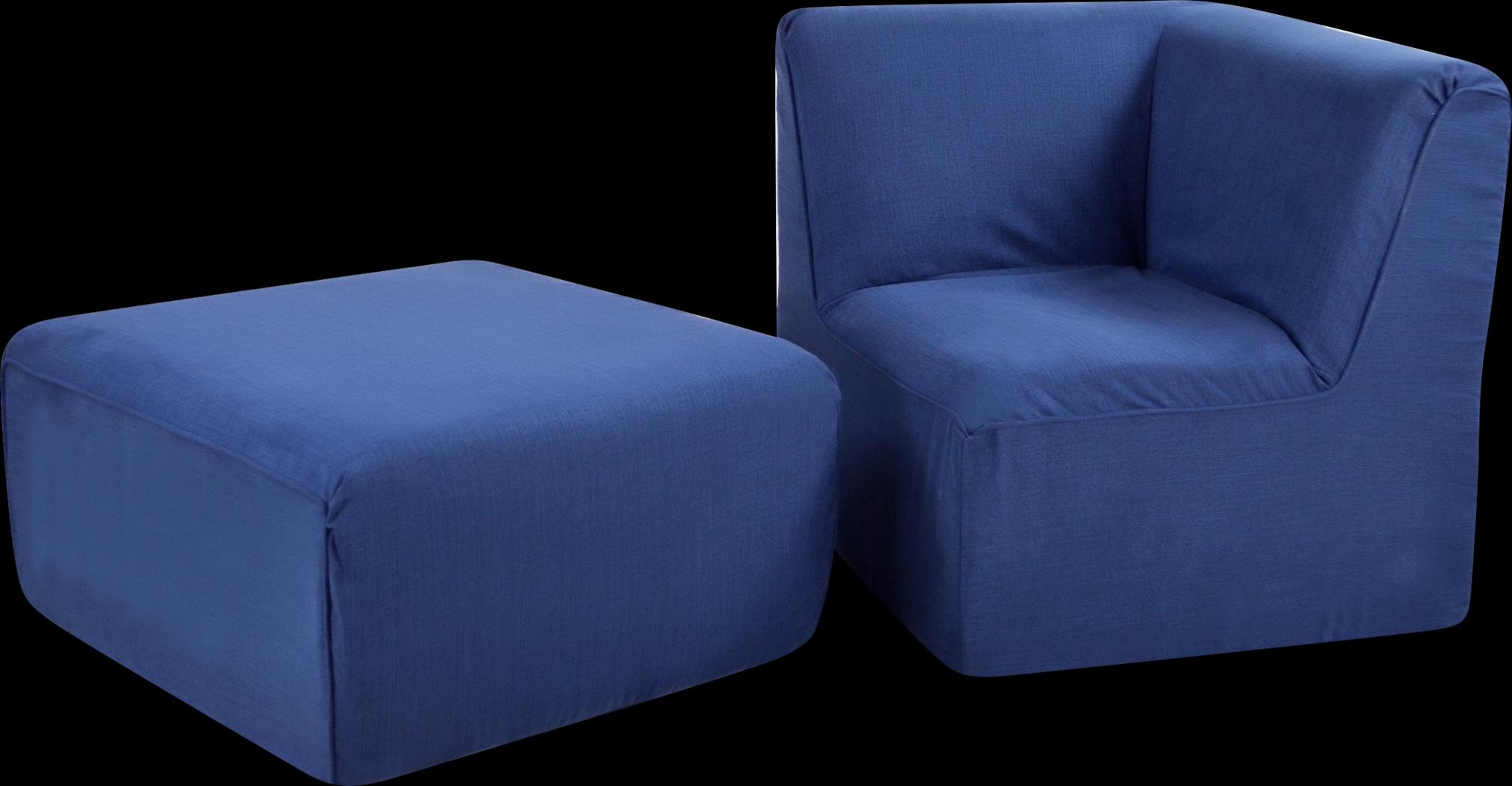 Varian Tween Navy Corner Chair and Ottoman - Thumbnail - Image 1