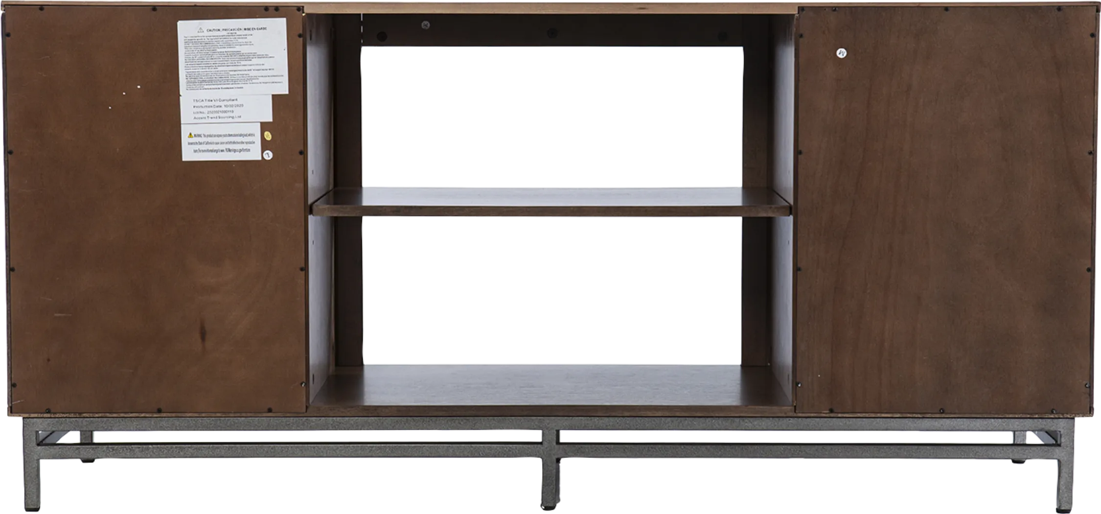 Varlet III Brown 60 in. Console With Smart Electric Fireplace - Thumbnail - Image 2